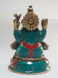 Statue Of Ganesh With [real Stone Setting]