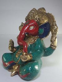 Statue Of Ganesh With [real Stone Setting]