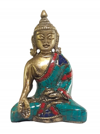 Statue Of Ratnasambhava Buddha With [real Stone Setting]