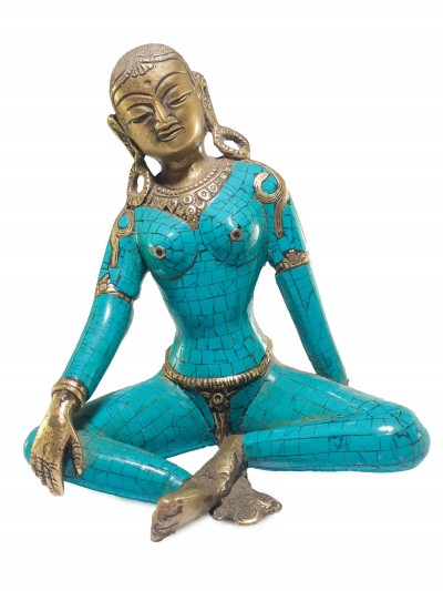 Statue Of Parvati With [real Stone Setting]