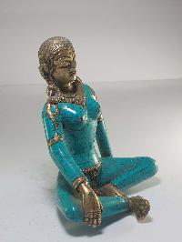 Statue Of Parvati With [real Stone Setting]