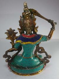 Statue Of Manjushri With [real Stone Setting]