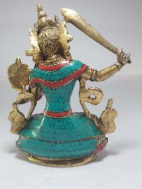 Statue Of Manjushri With [real Stone Setting]