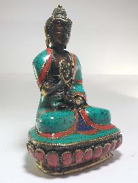 Statue Of Amoghasiddhi Buddha With [real Stone Setting]