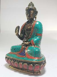 Statue Of Amoghasiddhi Buddha With [real Stone Setting]