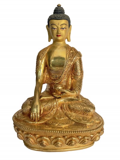 Handmade Nepali Statue Of Buddha, [full Gold Plated]