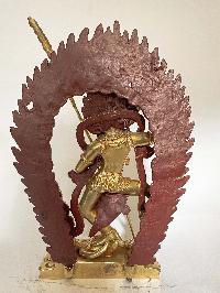 Handmade Nepali Statue Of Vajravarahi - Dorje Phagmo Yogini, [full Gold Plated]