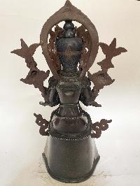 Handmade Nepali Statue Of Maitreya Buddha, [chocolate Oxidized]