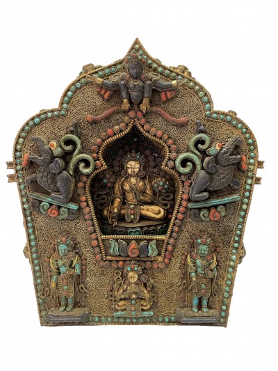 Nepali Handmade Statue Of Ghau, [chocolate Oxidized]
