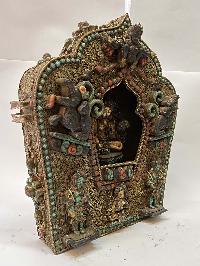 Nepali Handmade Statue Of Ghau, [chocolate Oxidized]