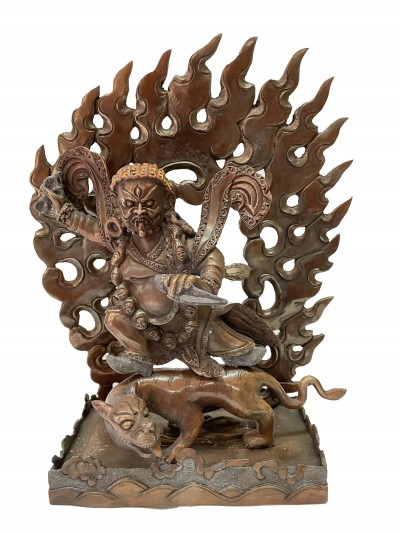 Nepali Handmade Statue Of Dorje Drolo, [chocolate Oxidized]