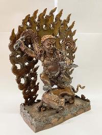Nepali Handmade Statue Of Dorje Drolo, [chocolate Oxidized]