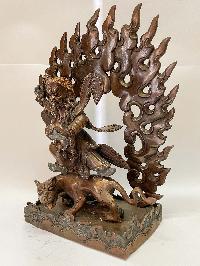 Nepali Handmade Statue Of Dorje Drolo, [chocolate Oxidized]