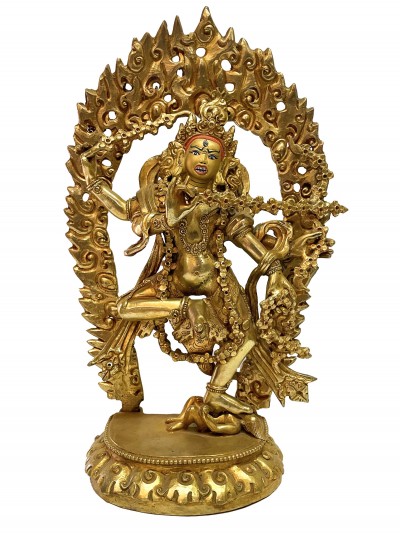 Nepali Handmade Statue Of Kurukulla Yogini, [full Fire Gold Plated], Rigjeyma, Pema Khandro, Wangyi Lhamo, Red Tara
