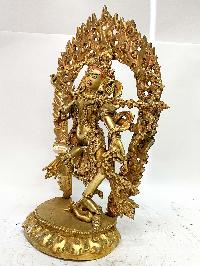 Nepali Handmade Statue Of Kurukulla Yogini, [full Fire Gold Plated], Rigjeyma, Pema Khandro, Wangyi Lhamo, Red Tara