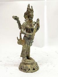 Antique Nepali Handmade Statue Of Saraswati, [copper Antique], [rare Find]