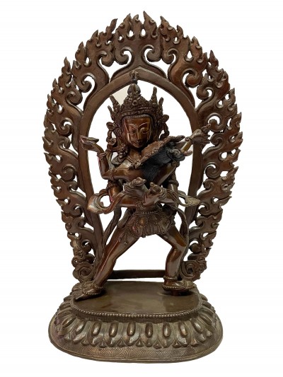 Nepali Handmade Statue Of Chakrasamvara - Heruka, [chocolate Oxidized], [remakable]