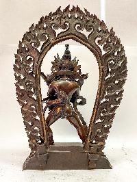 Nepali Handmade Statue Of Chakrasamvara - Heruka, [chocolate Oxidized], [remakable]