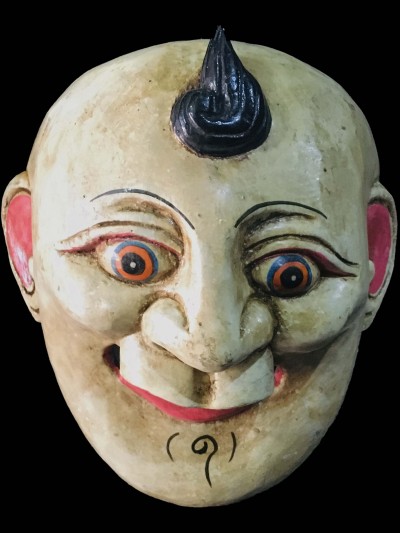 Handmade Wooden Mask Of Joker, [painted White], Poplar Wood