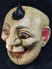Handmade Wooden Mask Of Joker, [painted White], Poplar Wood
