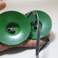 Bronze Tingsha - Om Mani [painted Green]