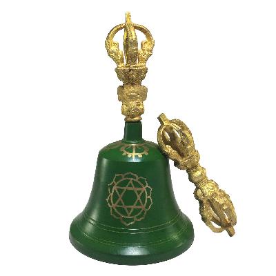 Bronze Bell And Dorje [vajra], [painted Green]