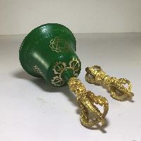Bronze Bell And Dorje [vajra], [painted Green]