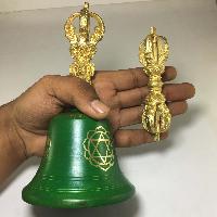 Bronze Bell And Dorje [vajra], [painted Green]
