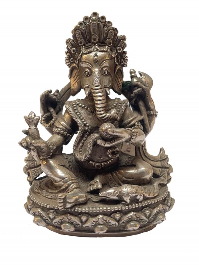 [master Quality], Sterling Silver, [492 Gram] Statue Of Ganesh, [old Stock]