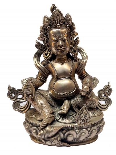 [master Quality], Sterling Silver, [451 Gram] Statue Of Yellow Jambhala, [old Stock]