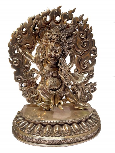 [master Quality], Sterling Silver, [774 Gram] Statue Of Vajrapani [chana Dorje], [old Stock]