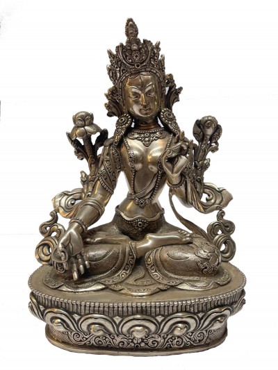 [master Quality], Sterling Silver, [1500 Gram] Statue Of White Tara, [old Stock]