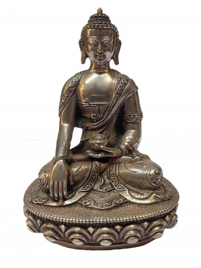 [master Quality], Sterling Silver, [580 Gram] Statue Of Shakyamuni Buddha, [old Stock]