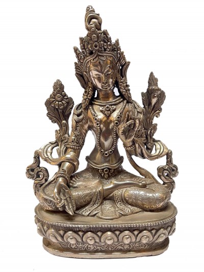 [master Quality], Sterling Silver, [590 Gram] Statue Of White Tara, [old Stock]