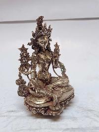 [master Quality], Sterling Silver, [681 Gram] Statue Of Green Tara, [old Stock]