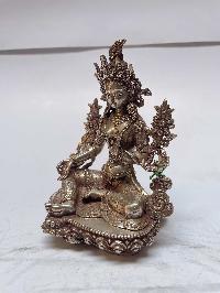 [master Quality], Sterling Silver, [681 Gram] Statue Of Green Tara, [old Stock]