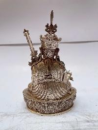 [master Quality], Sterling Silver, [1472 Gram] Statue Of Padmasambhava, [old Stock]