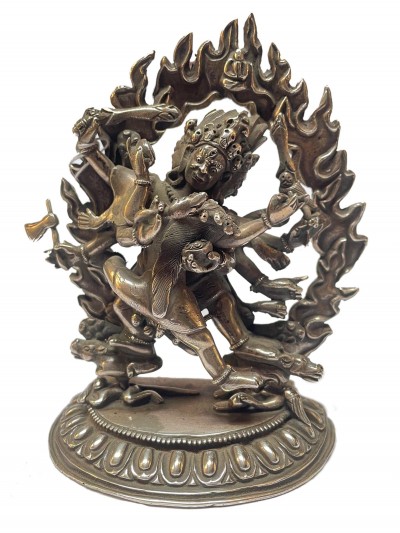 [master Quality], Sterling Silver, [417 Gram] Statue Of Hayagriva - Heruka, [old Stock]