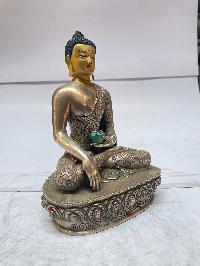 [master Quality], Sterling Silver, [1280 Gram] Statue Of Shakyamuni Buddha, [old Stock]