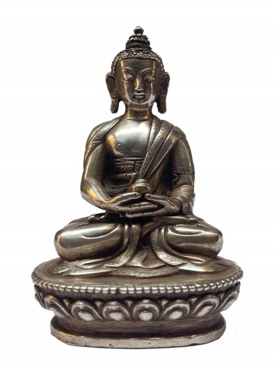 [master Quality], Sterling Silver, [182 Gram] Statue Of Amitabha Buddha, [old Stock]
