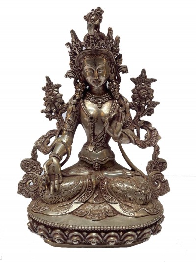 [master Quality], Sterling Silver, [730 Gram] Statue Of White Tara, [old Stock]