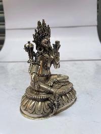 [master Quality], Sterling Silver, [320 Gram] Statue Of Green Tara, [old Stock]