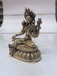 [master Quality], Sterling Silver, [320 Gram] Statue Of Green Tara, [old Stock]