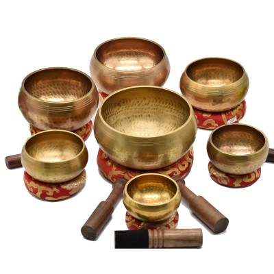 Handmade Beaten Chakra Healing Handcrafted For Sound Healing, 7 Pcs Set, [select Accessories]