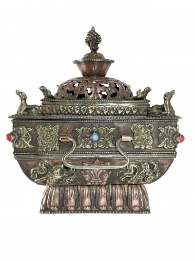 Hand Beaten Metal Incense Burner, [makal, Maka, Incense Burner]