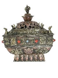 Hand Beaten Metal Incense Burner, [makal, Maka, Incense Burner]