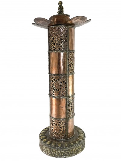 Hand Beaten Metal Incense Burner, With Incense Holder