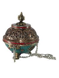 Hand Beaten Metal Incense Burner, [hanging & Swinging]