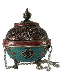 Hand Beaten Metal Incense Burner, [hanging & Swinging]