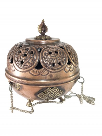 Hand Beaten Metal Incense Burner, [hanging & Swinging]